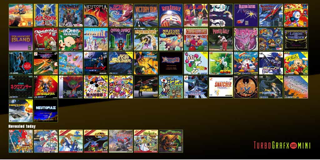TurboGrafx-16 Mini revela la lista final de sus 57 juegos